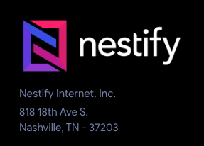 Nestify Logo with address